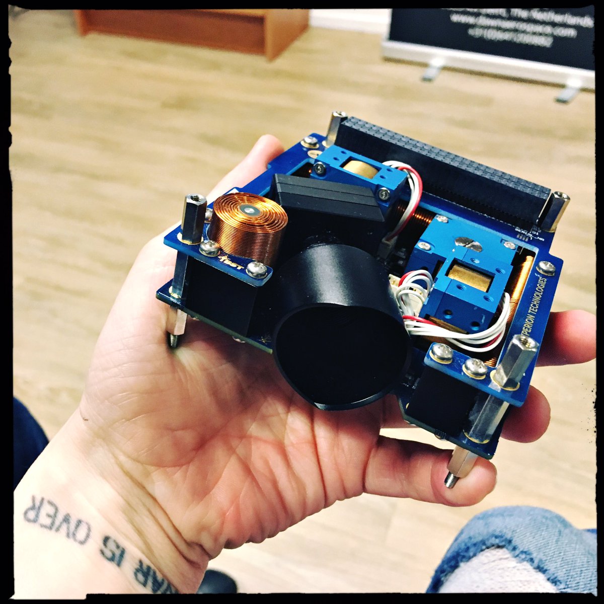 melspace42's tweet image. The future is #SmallSat. How small is small? Here&apos;s a picture of me holding an component created by Hyperion Technologies. This isn&apos;t the smallest components they make. #SpaceComm #scicomm