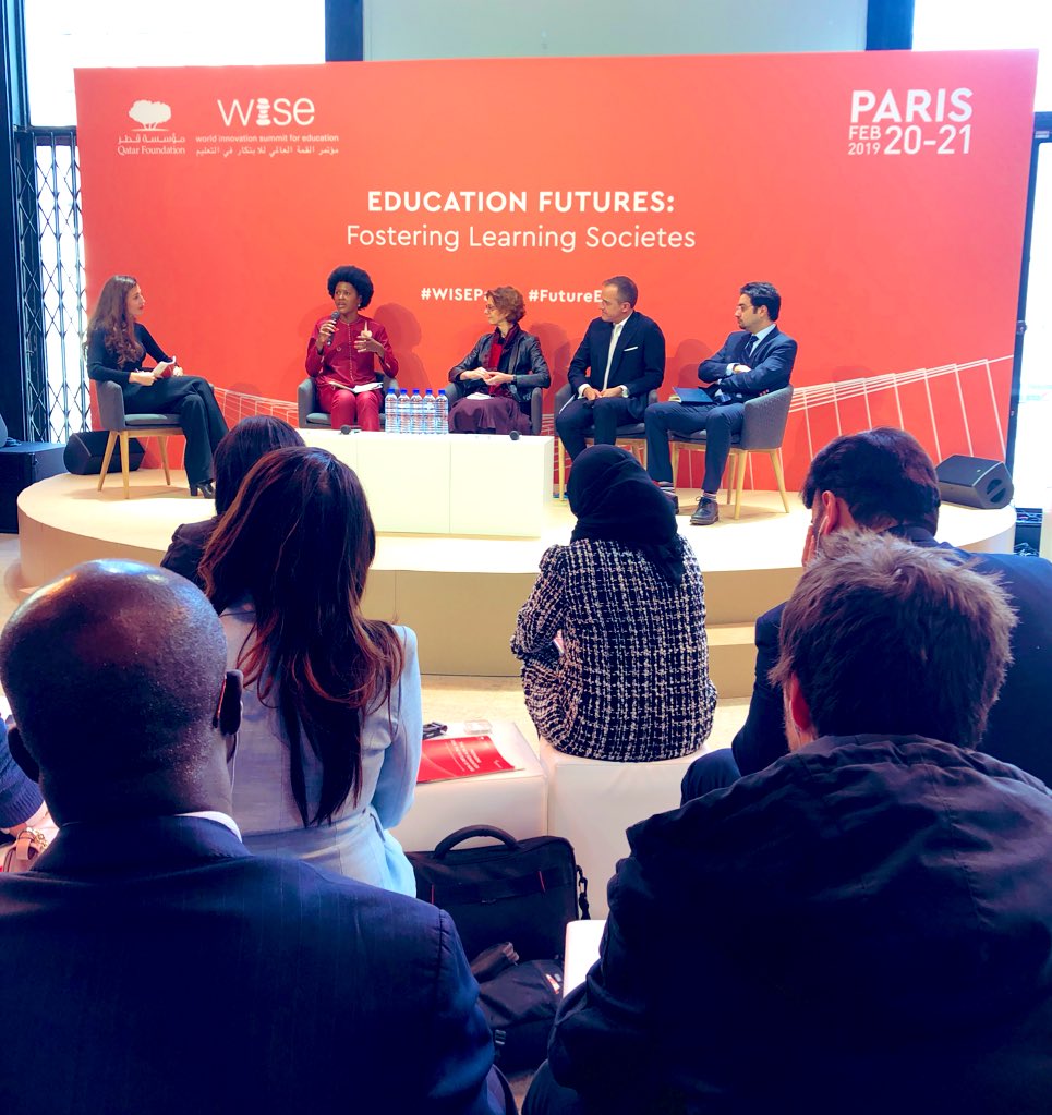 alkhori's tweet image. Here at the #WISEParis panel “Building Active &amp;amp; Reflective Citizens of Tomorrow” at @PalaisdeTokyo with @QFIntl CEO @omran_energy. #globalcitizen #futureEd