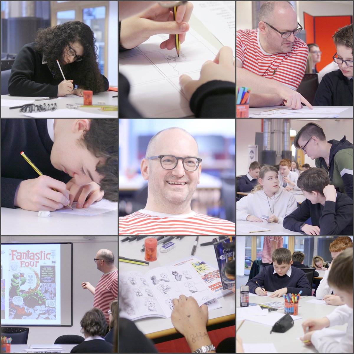 Some excellent artwork produced by the pupils of <a href="/morganacademy1/">Morgan Academy</a> yesterday at an inspiring Comic Workshop with @tickingboy <a href="/DundeeComicsCS/">Dundee Comics Space</a> for the #TwoMoonsDundee literary festival. You can find out more about their Comics Club here: dundeecomicscreativespace.com😃