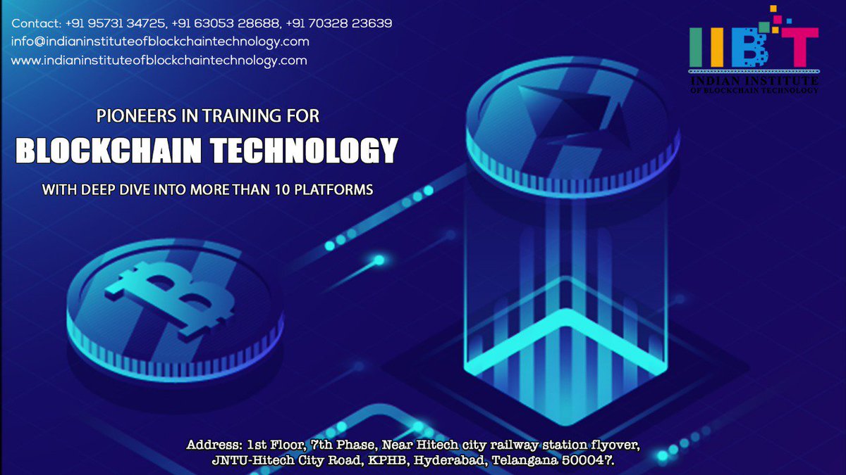 IIBTHyderabad's tweet photo. IIBT is pleased to deliver the Best Online Blockchain Training Sessions to all the career aspiring people in the trending technology.
 Website:  https://t.co/esV2pSdhQ7
For More Details Contact : +91 95731 34725, +91 63053 28688
, +91 70328 23639
#IIBT #Blockchaintechnology #KPHB https://t.co/IqcSDD96yi