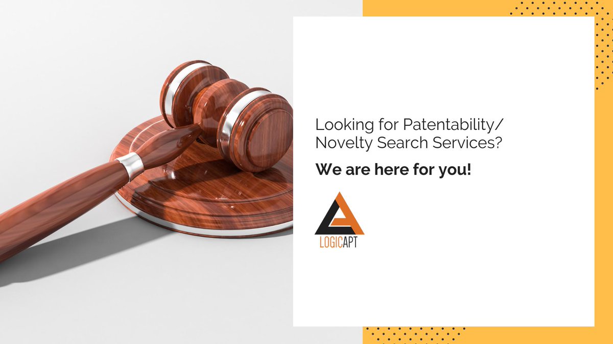 #Patentability and #NoveltySearch Services made easy.
Our services include #Patents, #Trademarks, #IndustrialDesigns #annuities #renewals #RecordalsOfChanges and many more.
Learn More: logicapt.com