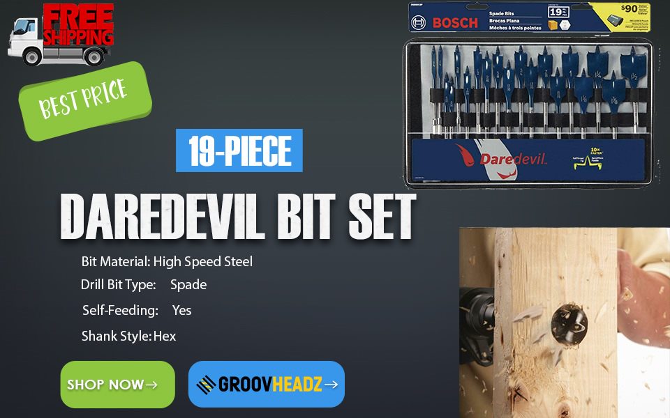 groovheadz's tweet photo. Bosch Daredevil spade bits deliver the fastest drilling performance possible through wood, up to 10X faster than conventional spade bits. #bitset #Drill #Groovheadz https://t.co/etAwMo1sMc https://t.co/4IeudYNBTx