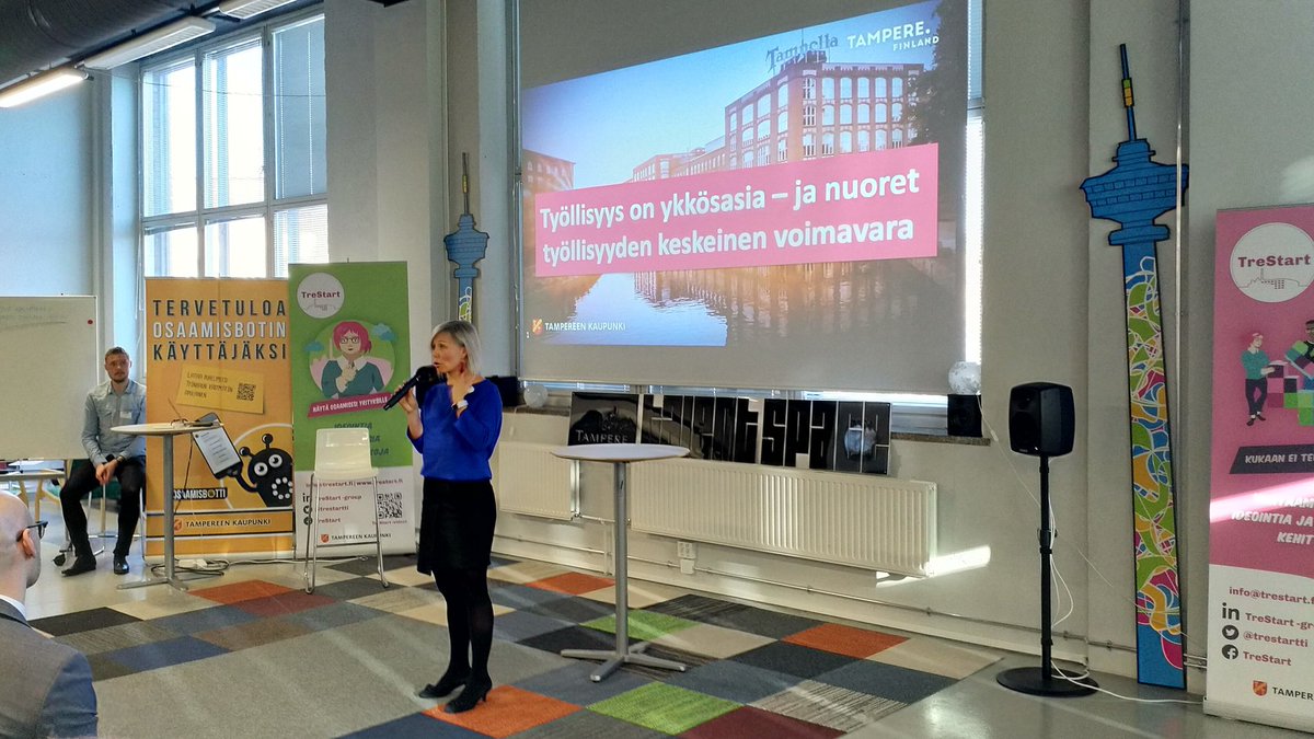 HannuHynonen's tweet photo. Apulaispormestari @annaheina: työllisyys on ykkösasia, nuoret työllisyyden keskeinen voimavara. #NT360 #tampere #työllisyys https://t.co/JrAD4YLmmk