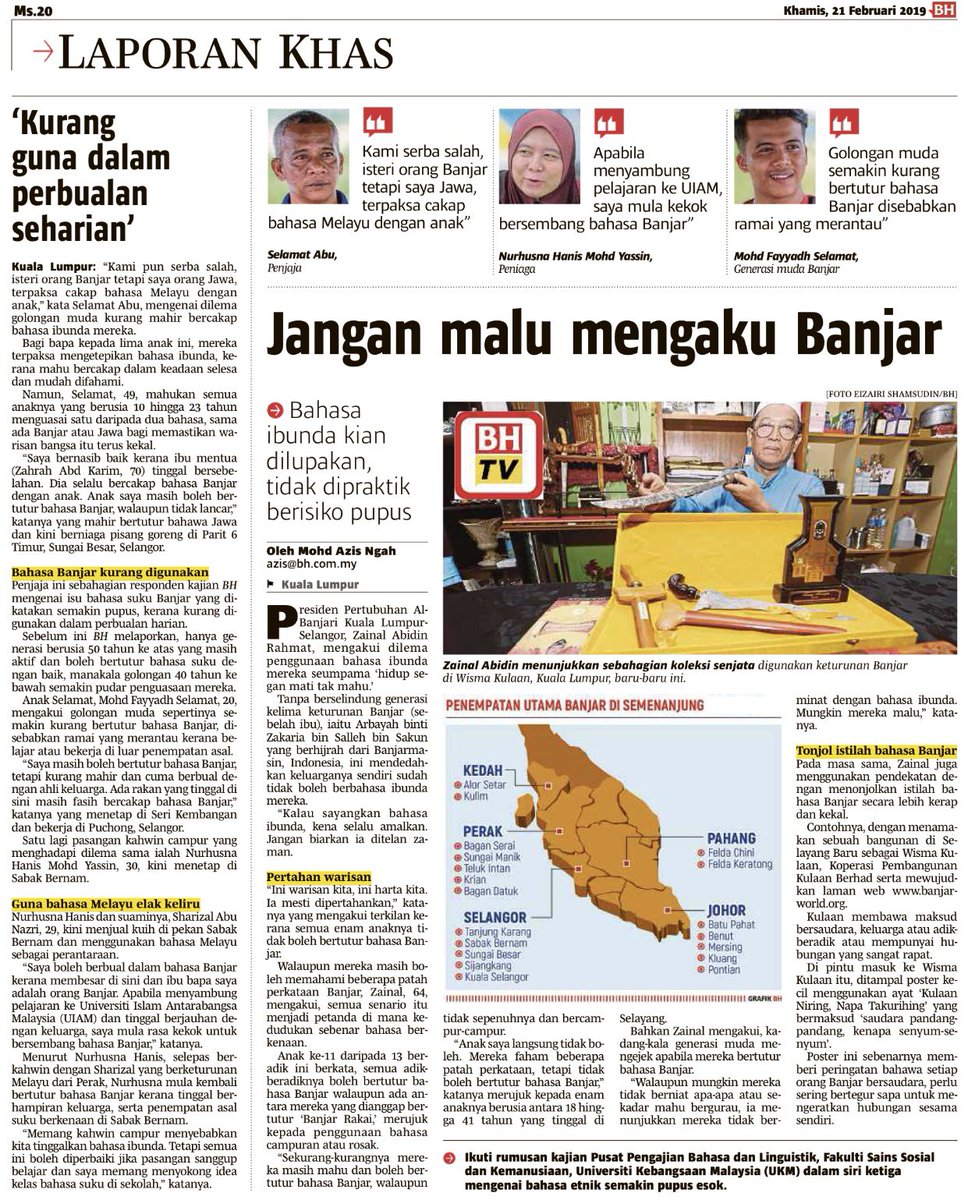 ahmadmaslan's tweet image. Allahyarham Hj Maslan, bapa saya adalah #Banjar. Allahyarham datuk saya bernama Hj Sabran. Saya tidak malu mengaku Banjar. 

“Kulaan berataan” bermaksud semua kita bersaudara antara tradisi Banjar yg penting. 
“Wadai kiping” &amp;amp; “balungan hayam” antara kuih Banjar kegemaran saya.