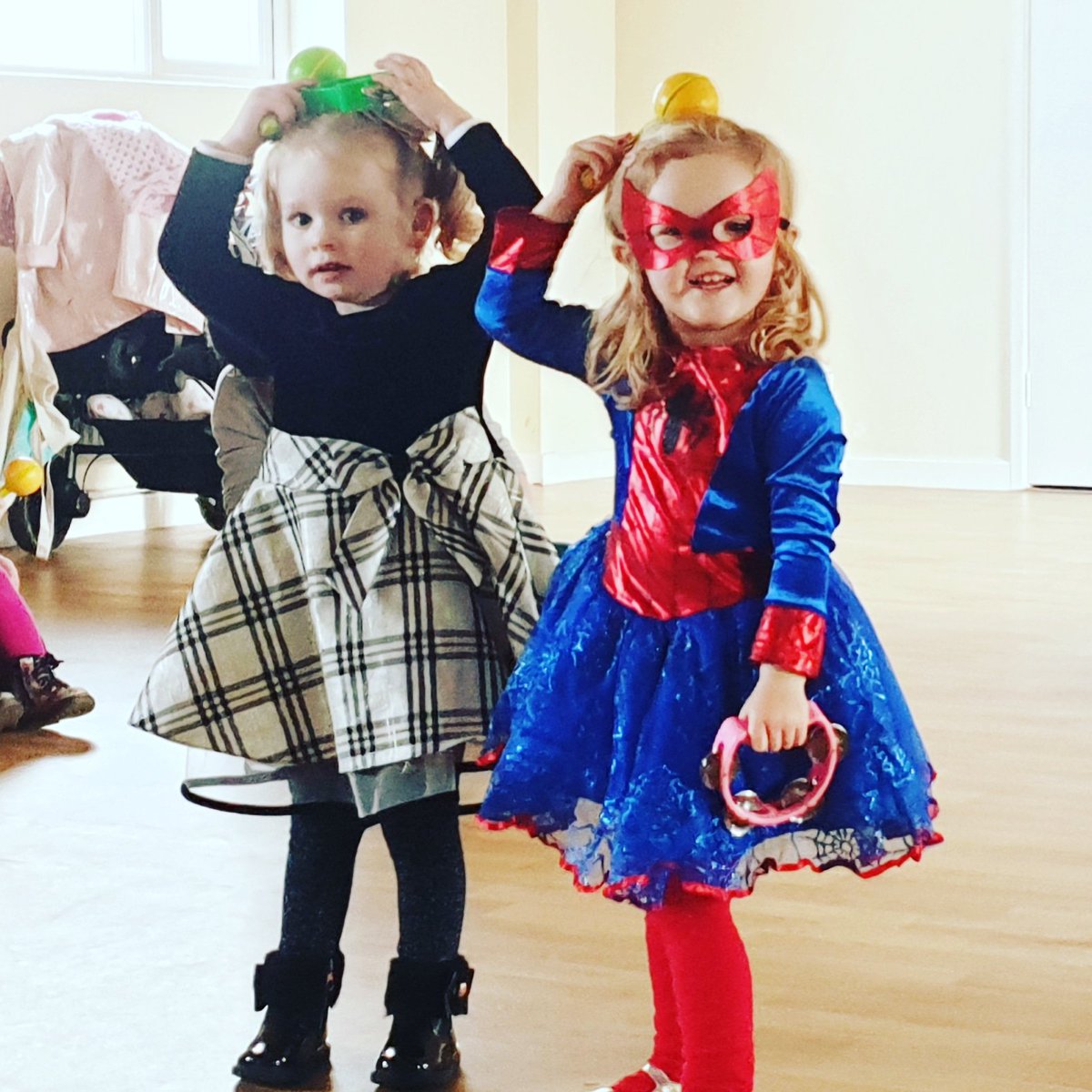 Discotots's tweet photo. Love this picture of these two little Discototters from this mornings Whitchurch class❤ Looking awesome girls! 🤩
#discotots #disco #whitchurch #cardiffmums #cardiff #supergirl #makingfriends #cardifftoddlers #cardifftoddlerclasses 
https://t.co/SxxHQbPgkL https://t.co/hKW9Kol0D1