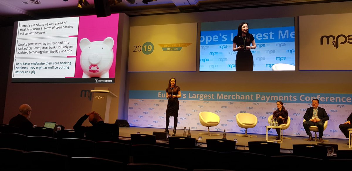 "Until banks modernise their core banking platforms, they might as well be putting lipstick on a pig" <a href="/DariaRippingale/">Daria Rippingale</a> #MPE2019 <a href="/mpecosystem/">MPE</a> #corebanking #fintech