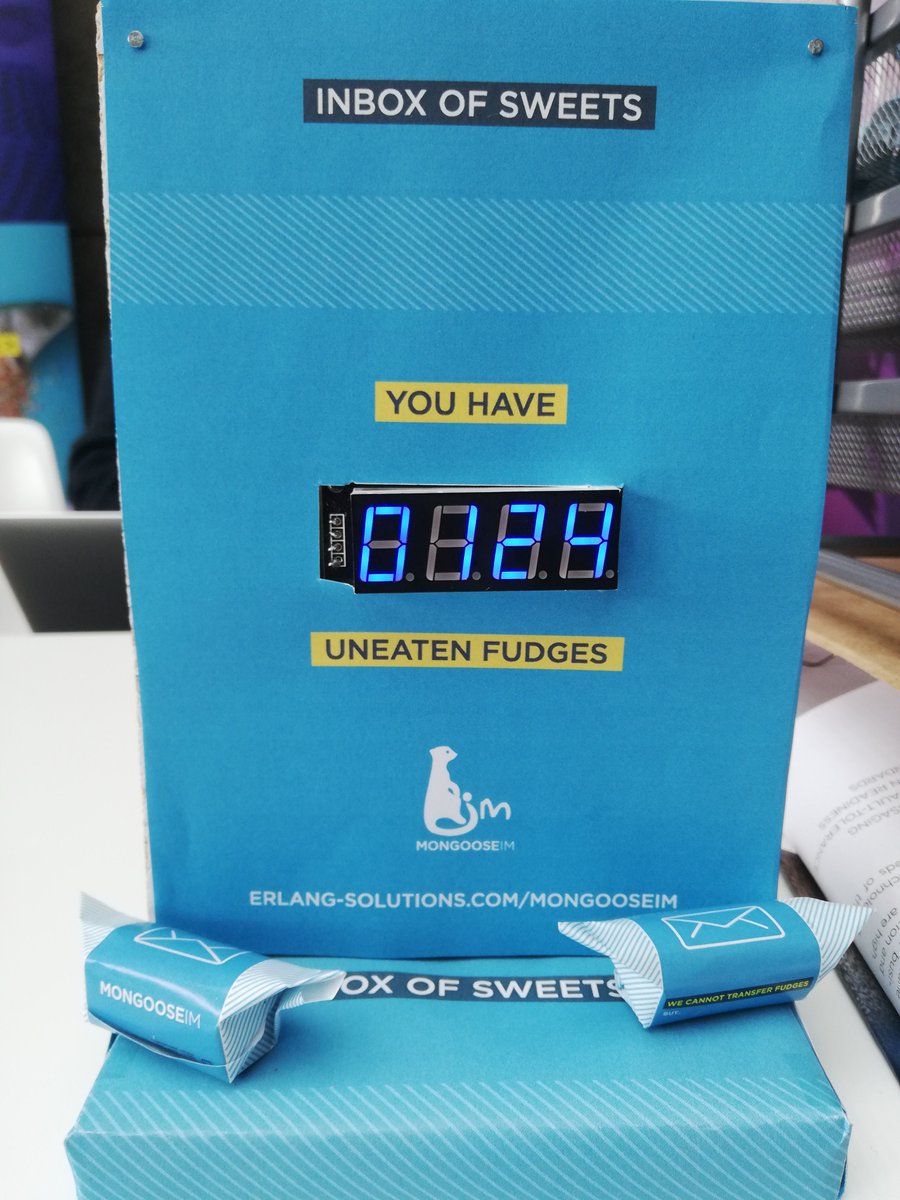 MongooseIM's tweet image. Today our #MongooseIM &amp;amp; @ErlangSolutions Krakow team is at Lambda Days! Are you around? Come to our booth, say hi and help yourself to out sweets! :-)
#LambdaDays #Erlang #Elixirlang #XMPP #RealTime #Messaging