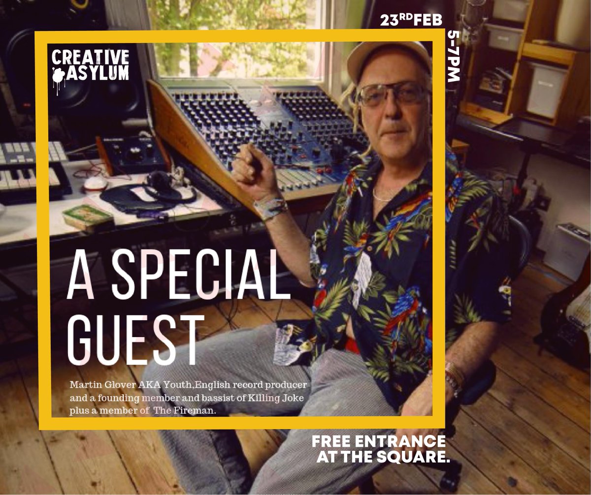 Creativesasylum's tweet photo. We are excited to introduce a special guest "Martin Glover" aka The Youth, a renowned English producer, founding member, and bassist of Killing Joke who will be part of the #CreativeAsylum panel. https://t.co/3tt01sLnHe