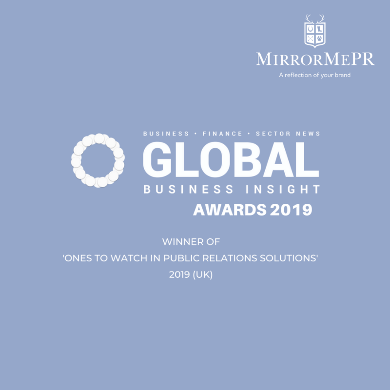 MirrorMePR's tweet photo. We're proud winners of 'ones to watch in Public Relations solutions.'! You can learn more about our expertise and the awards we've won here: https://t.co/SdbDtHtr1w
#awards #winners #PRagency #PRwithpersonality https://t.co/NDCn0LxRWx