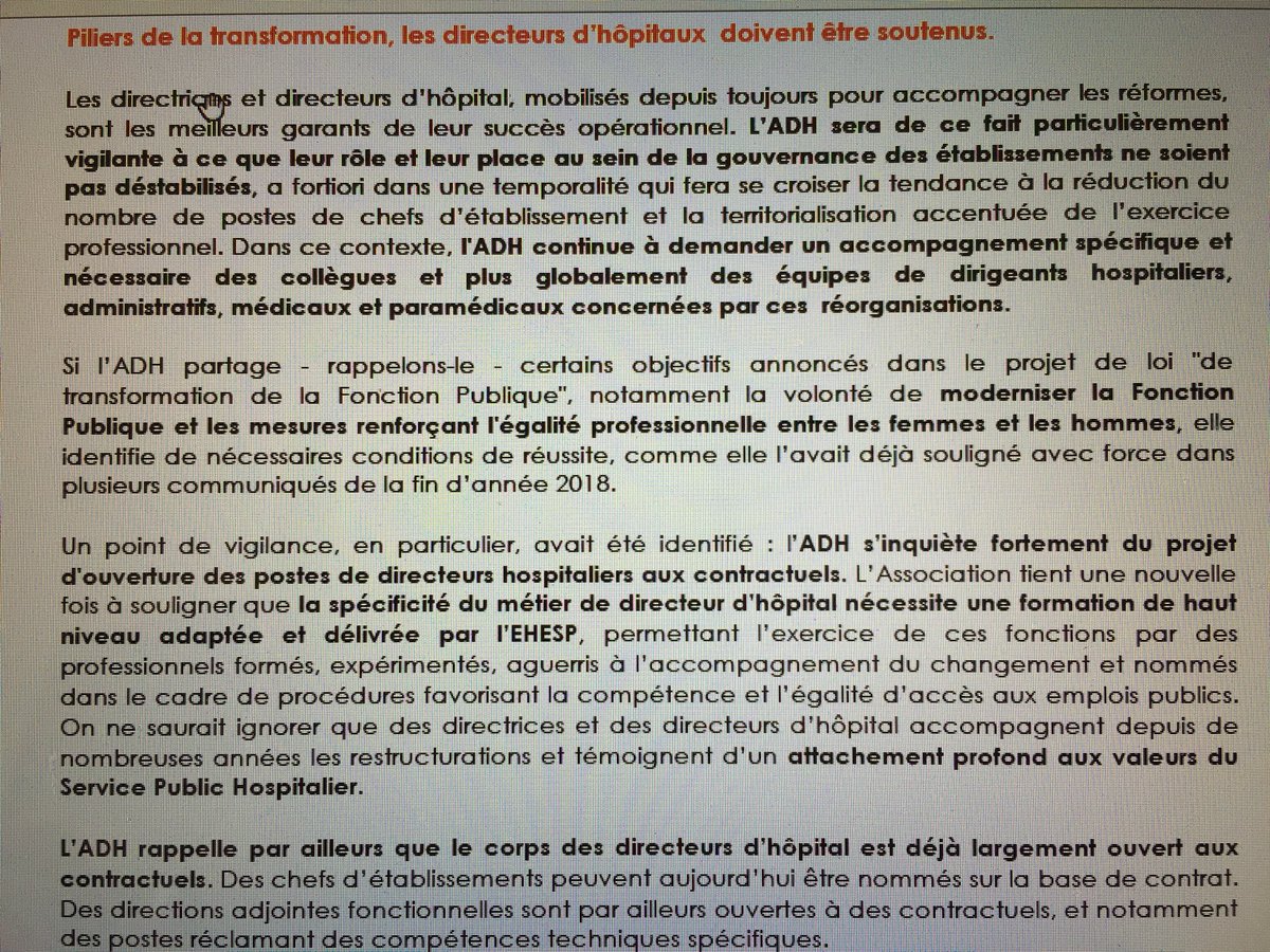 jeanmariebarbot's tweet photo. Sur le projet Fonction Publique,on ne peut que partager l’inquiétude de l’@L_Adh sur l’ouverture aux contractuels des postes de direction .Sur ce point ,la réforme doit être ...réformée ! @ElevesAah 
@SMPS_national @SYNCASSCFDT @ADRHESSlive @EDH_Camus @ED3S_ASen @EDS_2019 @laFHF https://t.co/WJKwvI5JlI