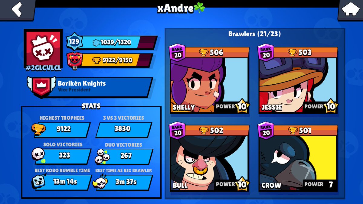 iAmVillalona's tweet photo. Busco equipo de Brawl Stars como jugador competitivo  🔹                               Aquí mis stats ✅ @DarkfightGT_ @AyudaJugador                                        @LatamBrawlStars                                  🔃 RT y MG ❤️ se agradece. 🔥 https://t.co/4fygcrnBos