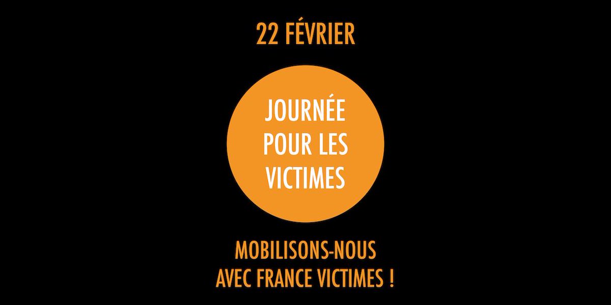 C’est la journée Européenne des Victimes. 
En solidarité à toutes les victimes, pour leur reconnaissance et pour les aider, mobilisons-nous ! Retrouvez les initiatives partout en France : bit.ly/2SUs8sD
#22FevJEV #EuropeanDayForVictimsofCrime