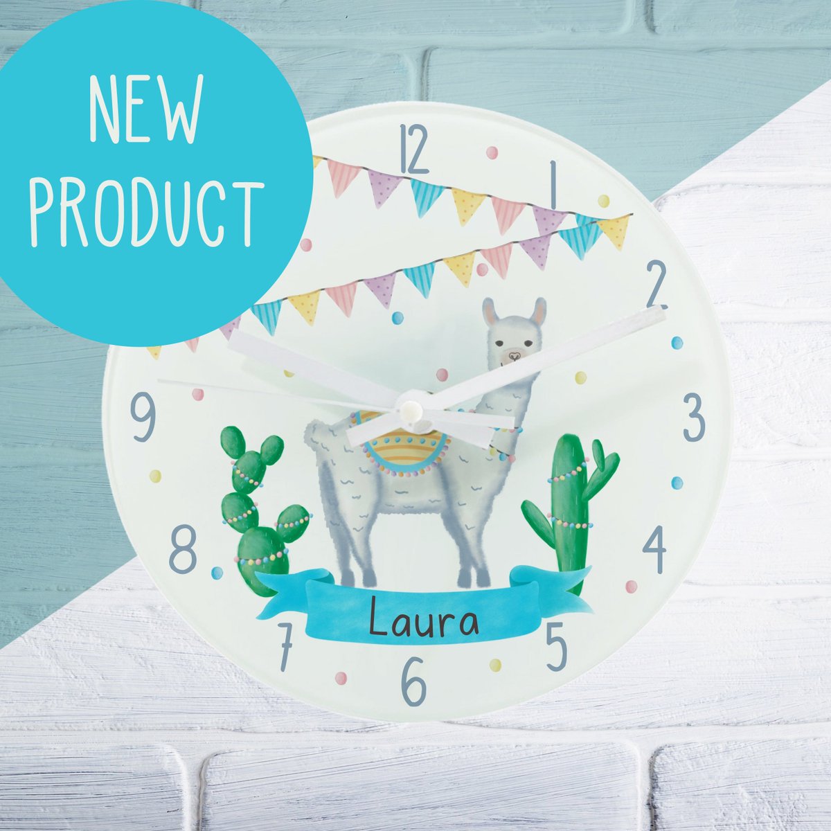 BeckyandLolo's tweet photo. Join the fiesta with our adorable #Personalised #Llama #WallClocks. Decorated in a modern design, this gorgeous wall clock can be personalised with the name of someone special.

Shop now ➡️https://t.co/7noOoGSgbp https://t.co/mw8lkW5XFU