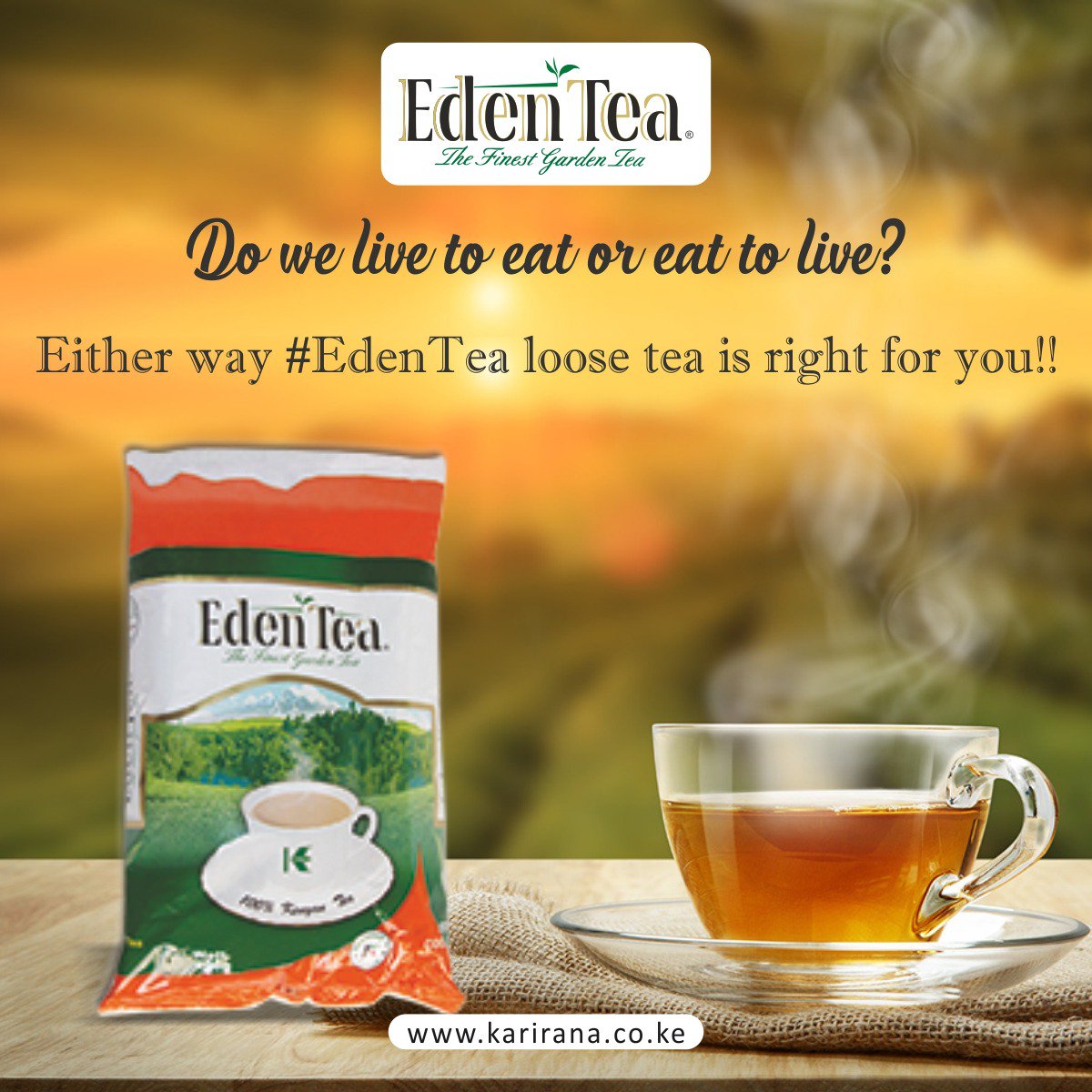 EdenTeaKE's tweet photo. Do we live to eat or eat to live? 🤔🤔
Either way #EdenTea loose tea is right for you!!
.
#TheFinestGardenTea
.
#tealove #tea #tealeaves #teaphotography #teamoment #tealover #tealife #lovetea #Softpack #Chai #teatox #StressFree #teaaddict #teacup #TeaParty #teahouse https://t.co/BxhebbfoGW