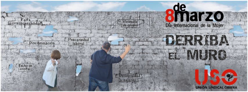 USOestatAtento's tweet photo. #DerribaElMuro de la discriminación salarial, del #TechoDeCristal, de la precariedad laboral, de la #ViolenciaDeGénero, de la falta de corresponsabilidad. Este #8M, lanza tu piedra para derribar juntos el muro de la desigualdad femenina. https://t.co/EnKMgGe9Fp