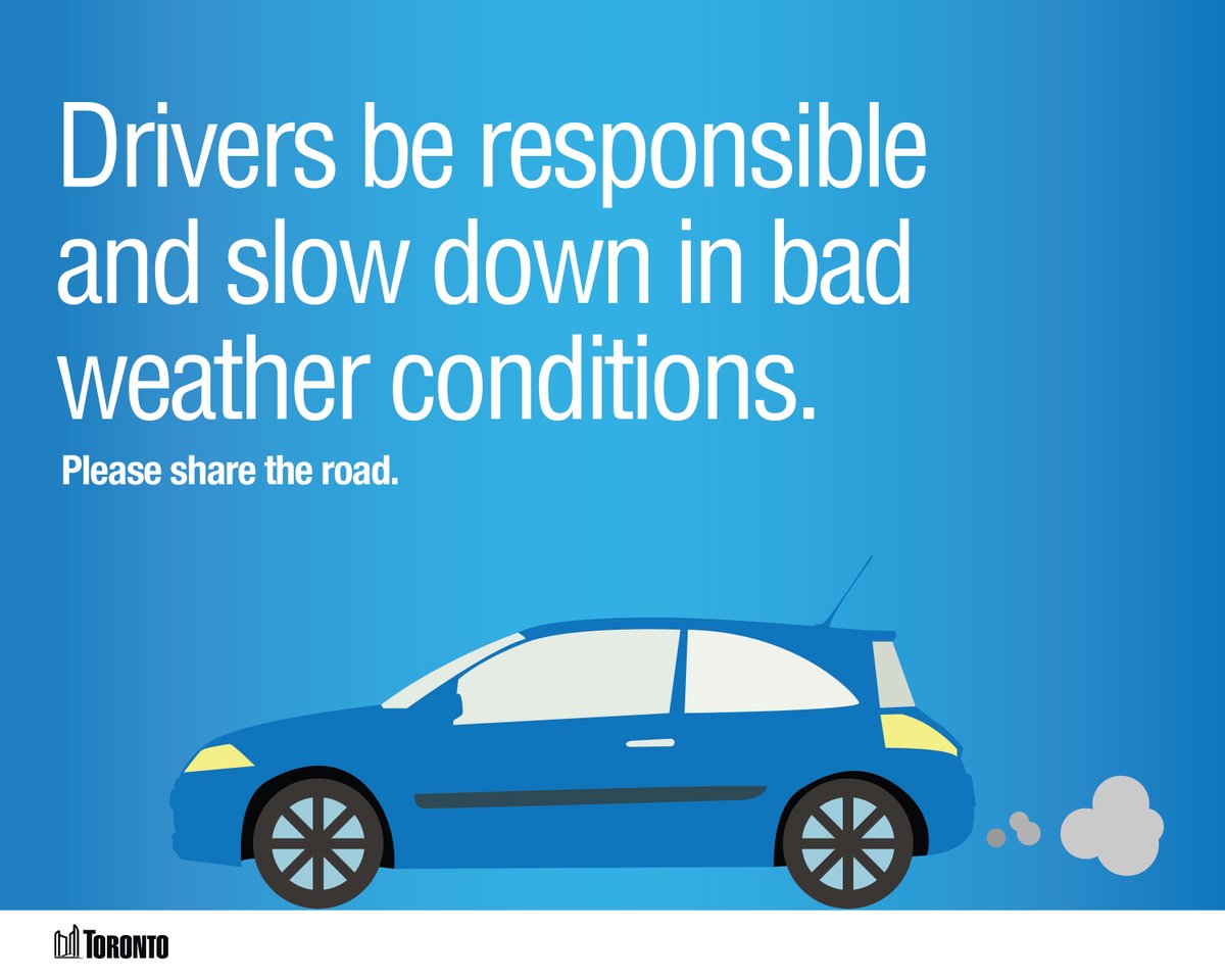 cityoftoronto's tweet image. It's slippery out there! Please drive slowly, especially when approaching intersections, and watch for pedestrians &amp;amp; cyclists.

@TO_Transport 
@311Toronto