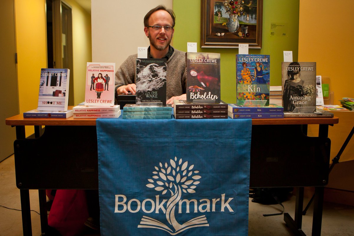 Thanks, Neil of @BookmarkHalifax for coming out to @WFNS Evening with @LesleyCrewe last night. A mighty little bookstore supporting our local authors. #buylocal #bookstore #halifax #independentbookstores #grateful @MichaelTHamm