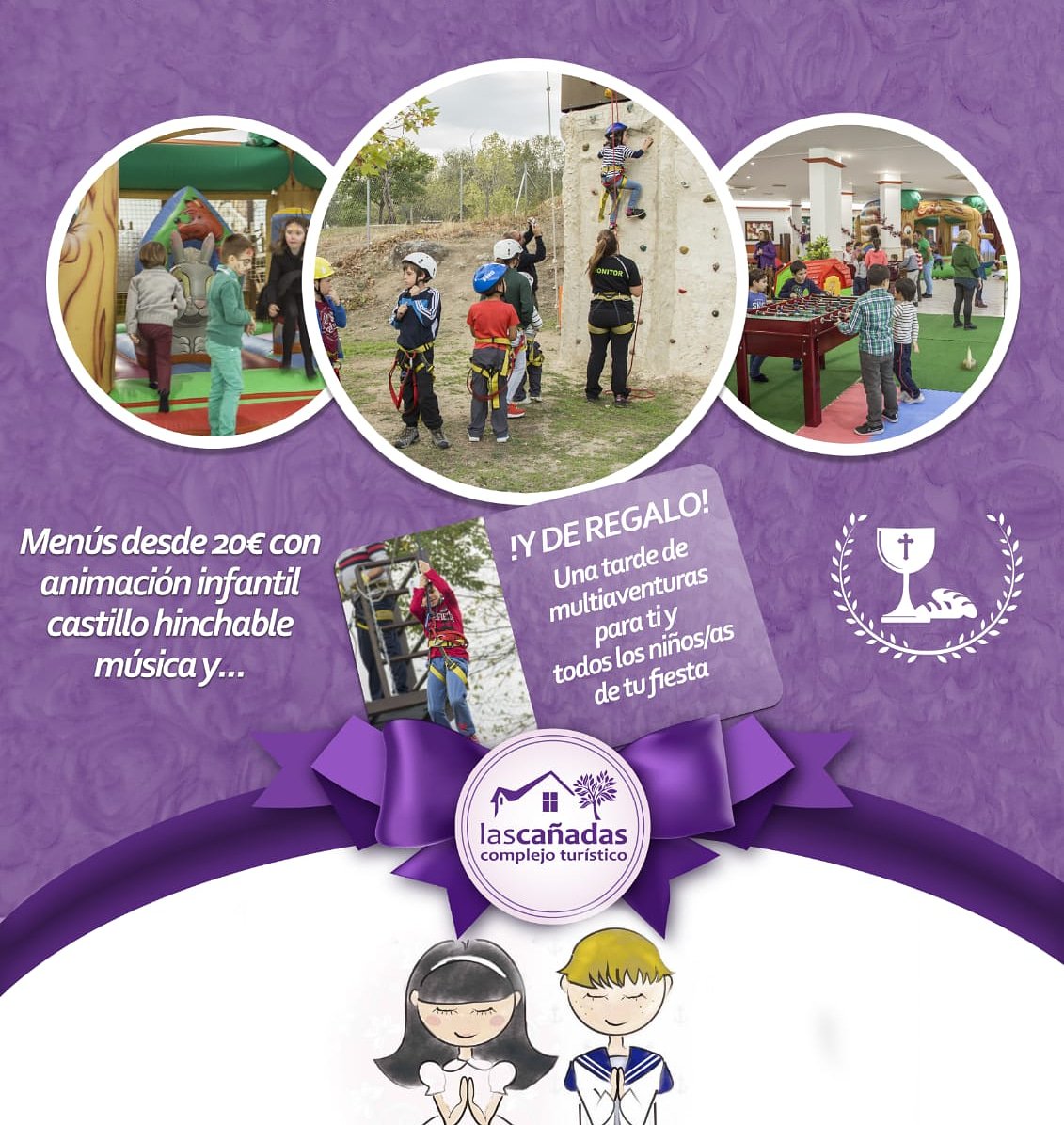 🧗‍♂️ESPECIAL CELEBRACIÓN DE #COMUNIONES 🧗‍♂️

¿¡Pensando ya en ese día tan especial??

Nosotros también, consulta las opciones de menús y actividades adicionales para una comunión perfecta y divertida!!

927 48 11 26 
#celebraciones #Hervas 
#bañosdemontemayor #caceres 
#Extremadura