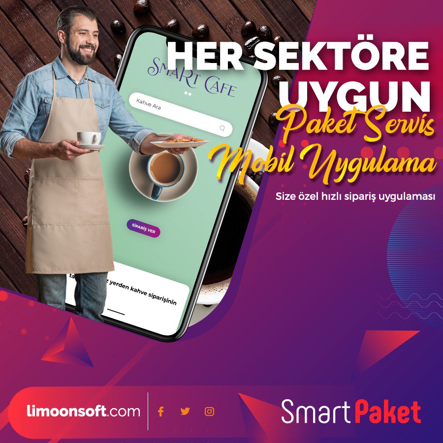 limoonsoft's tweet photo. ✨ Online siparişler için mobil uygulamanız hazır 🍕🍔 👉 SmartPaket ile paket servisini yeni bir boyuta taşıdık 
İhtiyacınız olandan fazlasını düşünüyoruz ☺
Limoonsoft iftiharla sunar. 
#limoonsoftburada #smartpaketin #paketservis #yemekservisi #yemeksepetigibi #online #siparis https://t.co/wTa7mdNK5Y