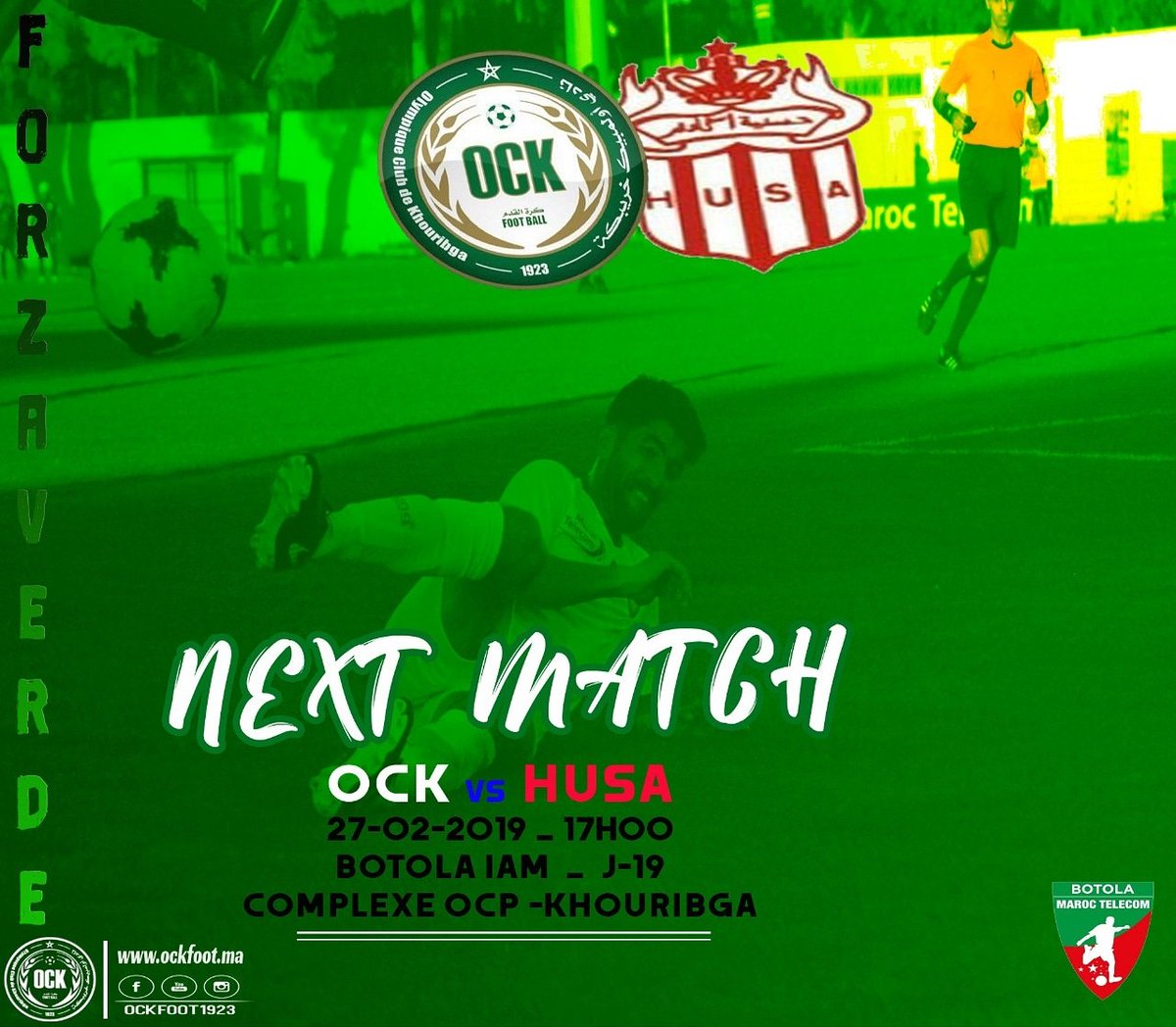 ockfoot_1923's tweet photo. |#NEXTMATCH
#المباراة_القادمة
|#OCK #HUSA
#BOTOLAIAM #J19
#VICTOIRE
#FORZAVERDE https://t.co/nQzJ7zBkMV