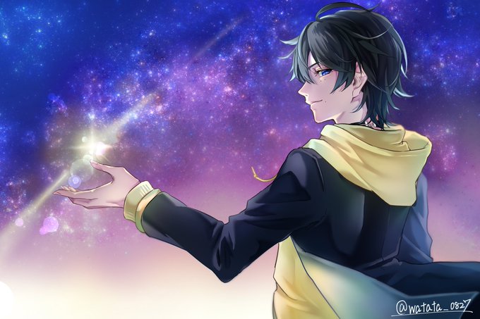 「blue eyes starry sky」 illustration images(Oldest)