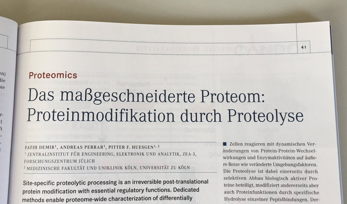NDissmeyer's tweet photo. lunchbreak read by @kabalak @fz_juelich on #nterminomics #TAILS #protease|s #neontermini #neoctermini @proteintermini in good old   @VBIOeV BIOspektrum https://t.co/kD9HCanbgK https://t.co/RyTZAWh0BE