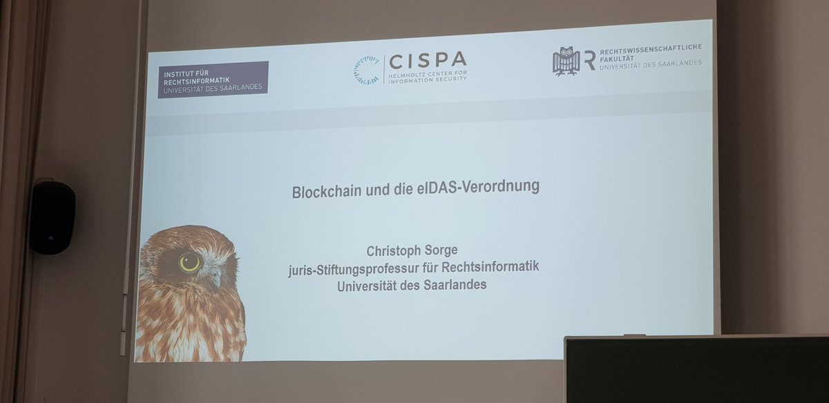 i_speiser's tweet image. Der Nachmittag im Track "eGovernnment II" beginnt mit Prof Sorge vom @CISPA der @Uni_Saarland zum Thema "#Blockchain und die #eIDAS-Verordnung" #iris2019