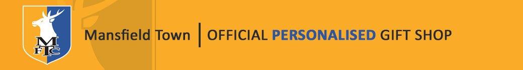 UNDER 18'S GO FREE!!
For the next 2 home Stags games under 18's go free and what better way for your young one to support the stags than with an official Mansfield Town t-shirt!
Have their name alongside their stags heroes 
Go to stagspersonalisedgifts.co.uk to see our full range