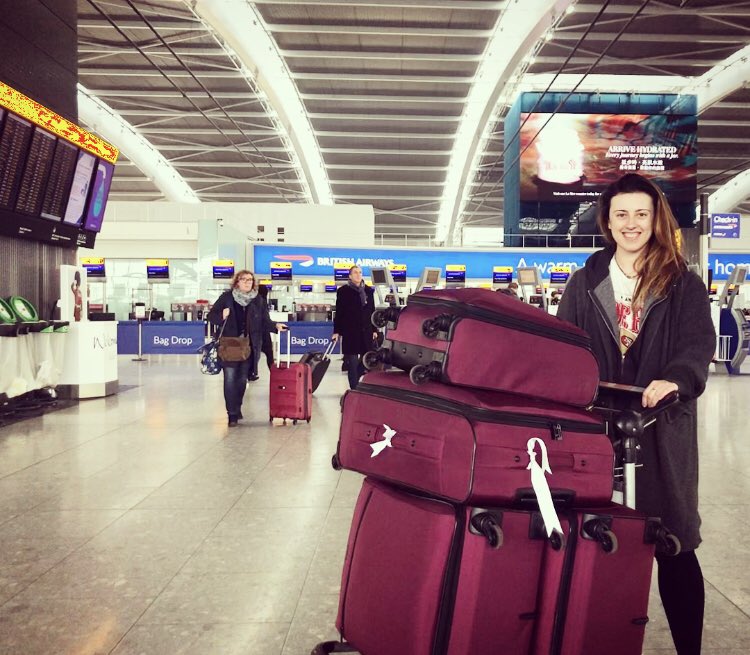 MillsEvans's tweet photo. So here I go! 🇺🇸 emotional farewell with my fabulous parents - now on to the big adventure in California!! 😁. Feels so apt to be leaving from a London Terminal built by the company who is transferring me @macegroup  #US #California #suitcases #heathrowterminal5 #Terminal5 https://t.co/FAnbAOOYne