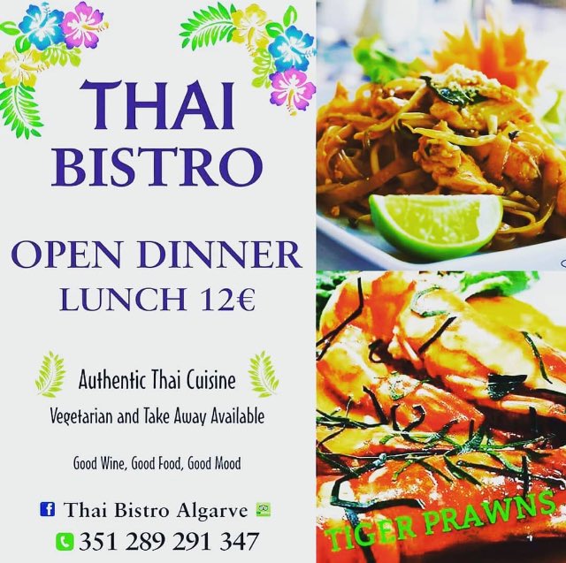 Love Thai food? 🇹🇭 🥘 Then head over to the Thai Bistro! Open for lunch & dinner. Vegetarian options available 🌽 🌶 #Thai #Thaifood #Thaibistro #algarve