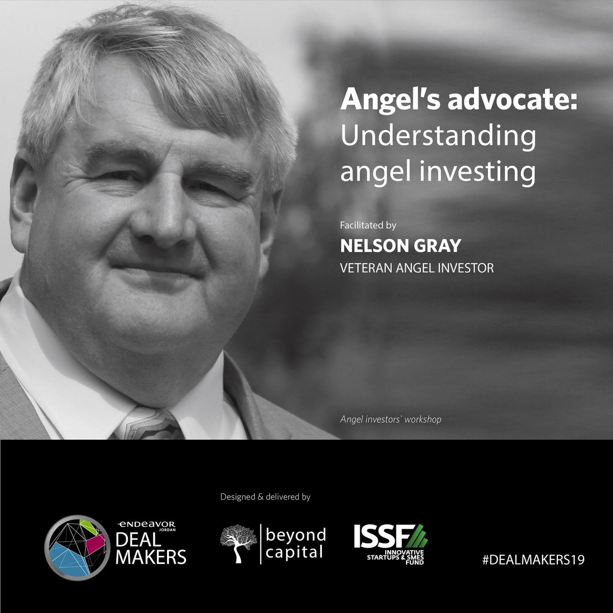 Learn to better navigate your journey as an Angel Investor from Nelson Gray's expert guidance.

Join us for a session delivered by BeyondCapital and <a href="/issfjo/">ISSFJO - Innovative Startups and SMEs Fund</a>: #AngelsAdvocate at #DealMakers2019 by <a href="/EndeavorJo/">Endeavor Jordan</a> 

Register now: sajilni.com/event/dealmake…