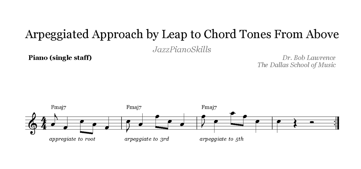 JazzPianoSkills's tweet photo. Common #Jazz #Improvisation vocabulary includes an arpeggiated approach to #ChordTones from below. Play the following #JazzExercise over all 12 #MajorChords. (VIDEO https://t.co/3wimLpEaFi). Visit https://t.co/Bm8deyIyEl for more #Lessons #Courses #Education #Skills #Learn #Piano https://t.co/jkutMQ36rb