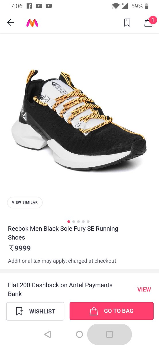 myntra reebok sports shoes