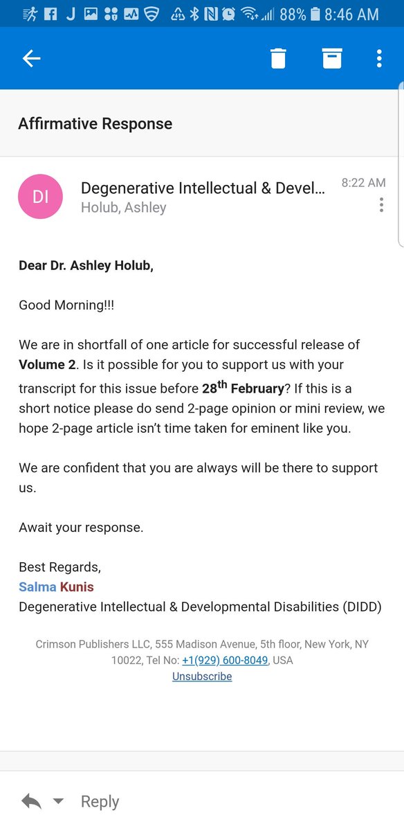 Predatory journals summed up in one go: write a journal article in 7 days. That's plenty of time for a quality article @PredJrnlEmails