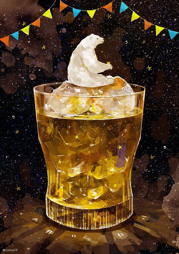 polar bear no humans bear animal cup ice drinking glass  illustration images