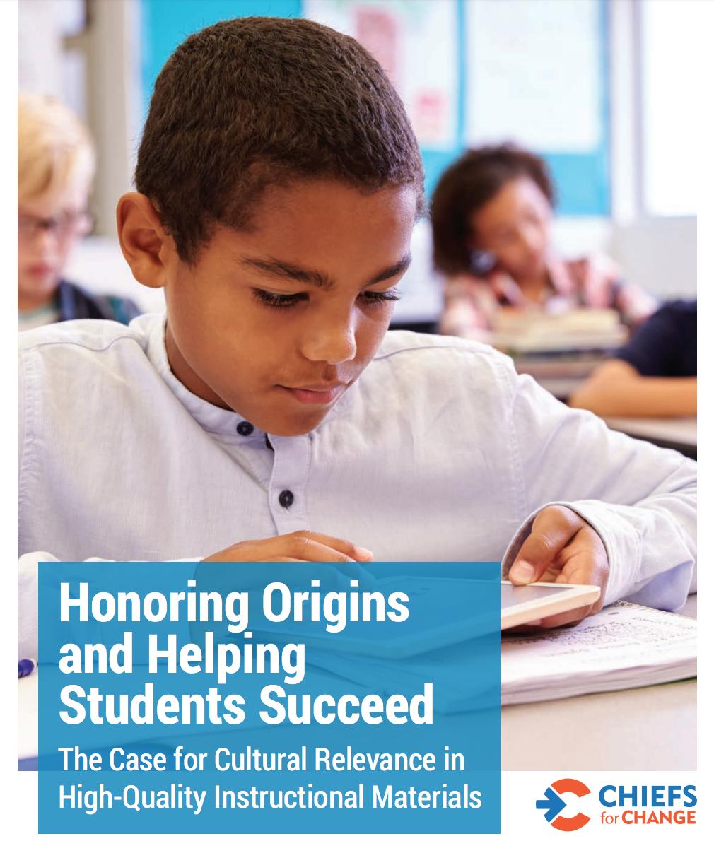 chiefsforchange's tweet image. Students deserve to learn from high-quality materials that honor their origins, backgrounds, and experiences. Our new report shares what education leaders can do to better support students: chiefsforchange.org/honoring-origi…