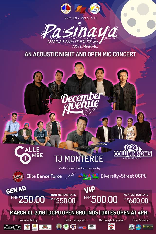iecepqcu's tweet photo. QCPU Office of the Student Affairs and Services &amp; QCPU-CSS in partnership with QCPU College of Engineering presents

Pasinaya: DAKILA KANG HUMUBOG NG DANGAL

March 1 | QCPU Open Grounds. Tickets are now available at the PIIE-ORSP QCPU Office, Metalcasting Building. https://t.co/XYMJ96caMC