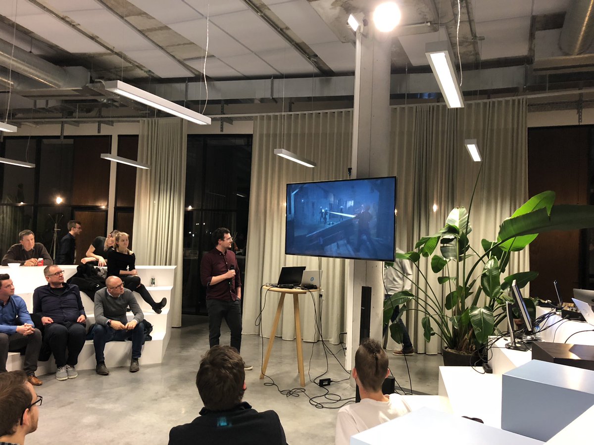 Triangle Factory 🔼 (@trianglefactory) on Twitter photo Our art director Jeroen Dessaux @Snipergen talking about our work on The Hallow and LBE VR development in general for <a href="/park_playground/">The Park Playground</a>. #VR #LBE thanks <a href="/itpocket/">In The Pocket</a> for hosting a great VR/ARmeetup and giving us a chance to talk! Our art director Jeroen Dessaux @Snipergen talking about our work on The Hallow and LBE VR development in general for <a href="/park_playground/">The Park Playground</a>. #VR #LBE thanks <a href="/itpocket/">In The Pocket</a> for hosting a great VR/ARmeetup and giving us a chance to talk!