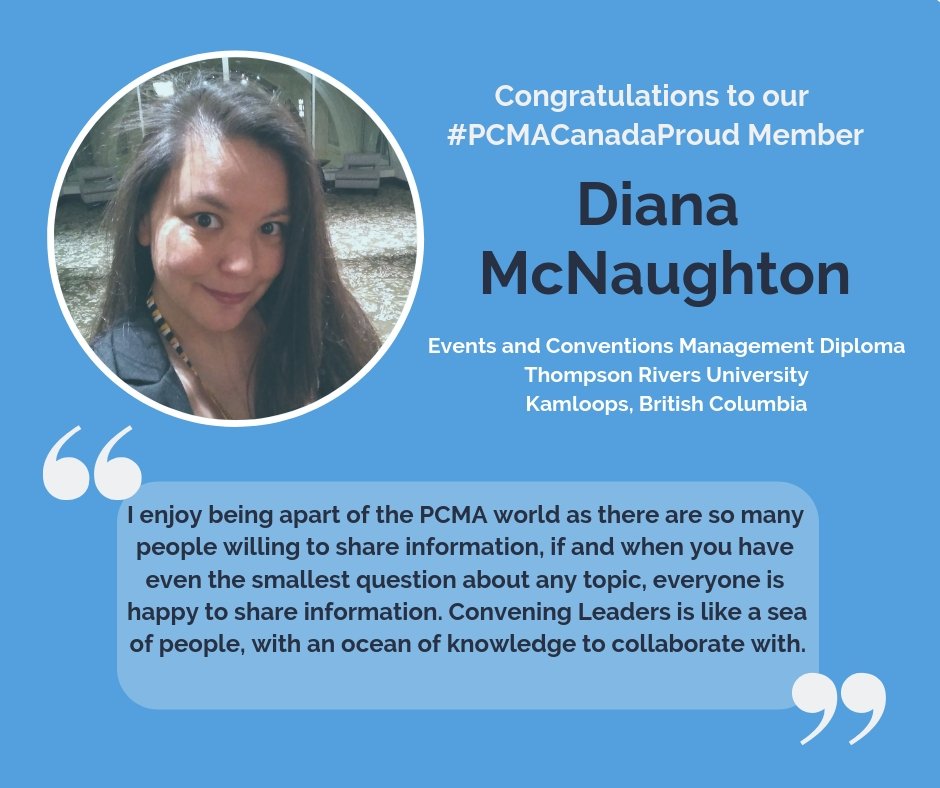PCMACW's tweet photo. Diana, 2nd year @thompsonriversu student, won the @PCMAEC and @PCMACW #PCMACanadaProud contest at #PCMACL in Pittsburgh, PA. We are so excited to see Diana's education in events prosper and have her join us at our upcoming March 19th event with many other TRU Students. https://t.co/rSbVl1gvis