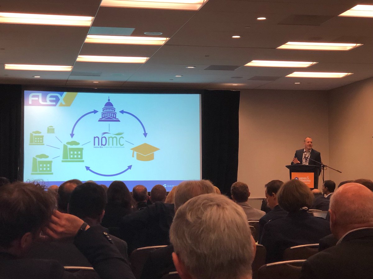 brewerscience's tweet photo. Doyle Edwards talks at #Flex2019 about the value of working with consortium like #NBMC for #SmartMedTech @flextechnews https://t.co/NvqNw0rZp2