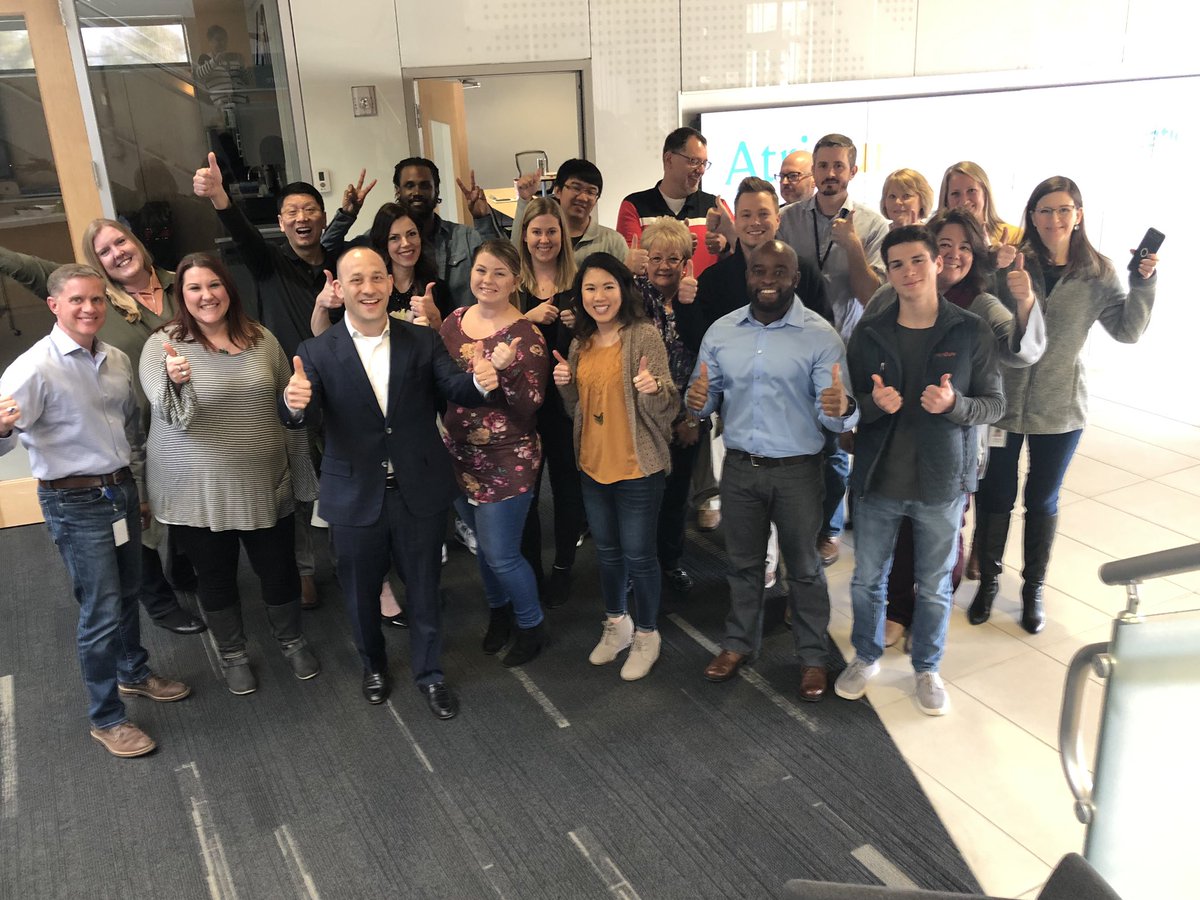 AtriCureCEO's tweet photo. I always love to spend time with our world-class #customerservice team. They ensure our products get to the hospitals for the patients who need them, when they need them! Thank you for your hard work and bringing such a positive attitude every day! https://t.co/e9UrmoHBQ3