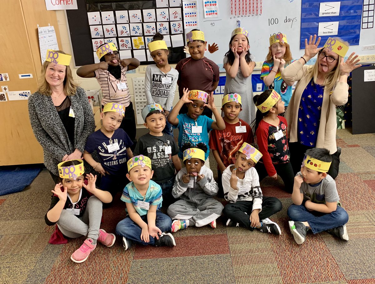 itsmrskennedy's tweet photo. After 6 snow days in 2019... we FINALLY made it to the 100th day of kindergarten!! #Kinderchat #100thDayofSchool #PolarVortex #wemadeit #sillyfaces #100daysofK https://t.co/YQp7SzPIdj