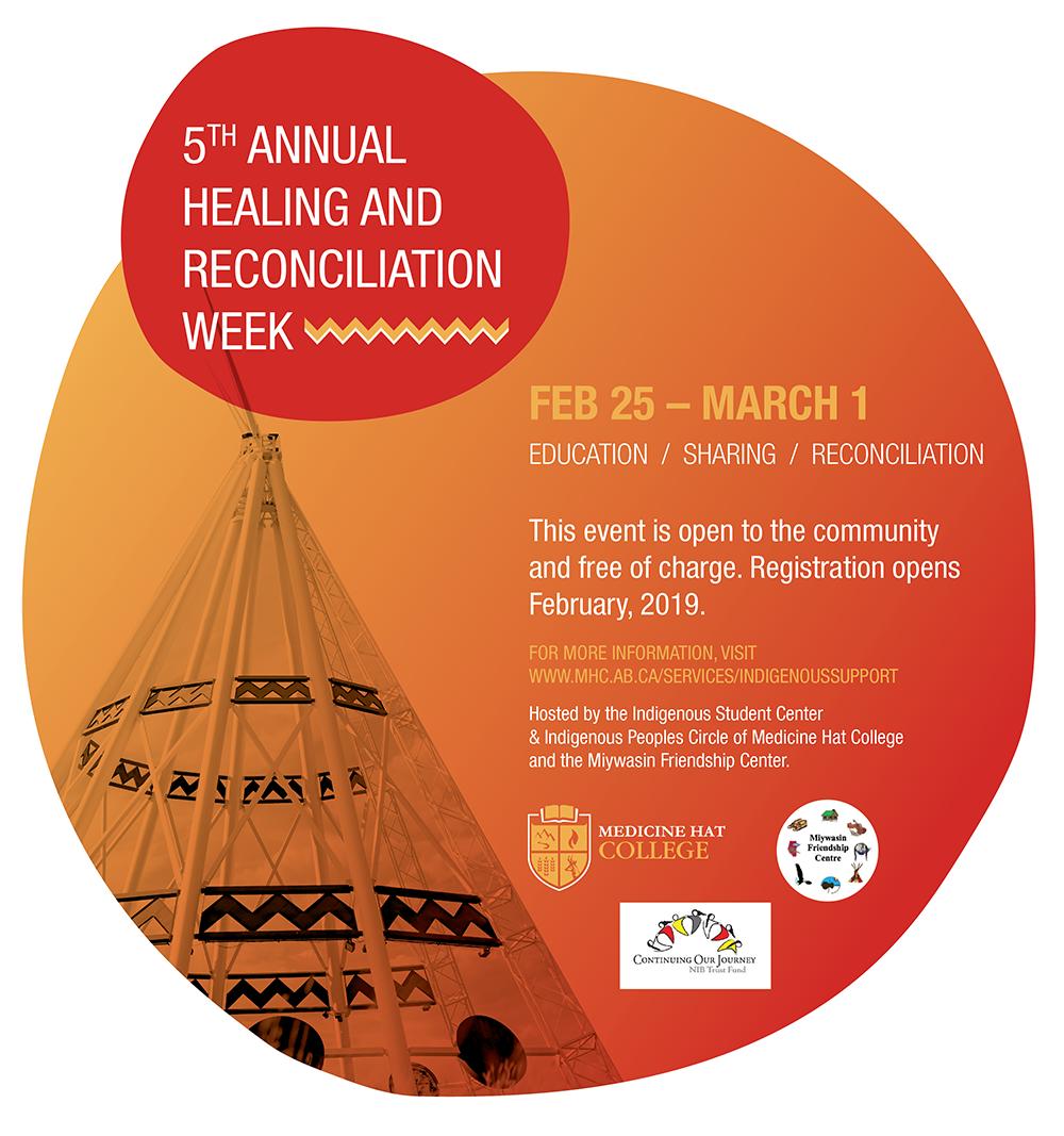 Register now! The 5th annual Healing and Reconciliation week starts Monday, February 25. Follow the link for more details and to register: mhc.ab.ca/HRW #medhat