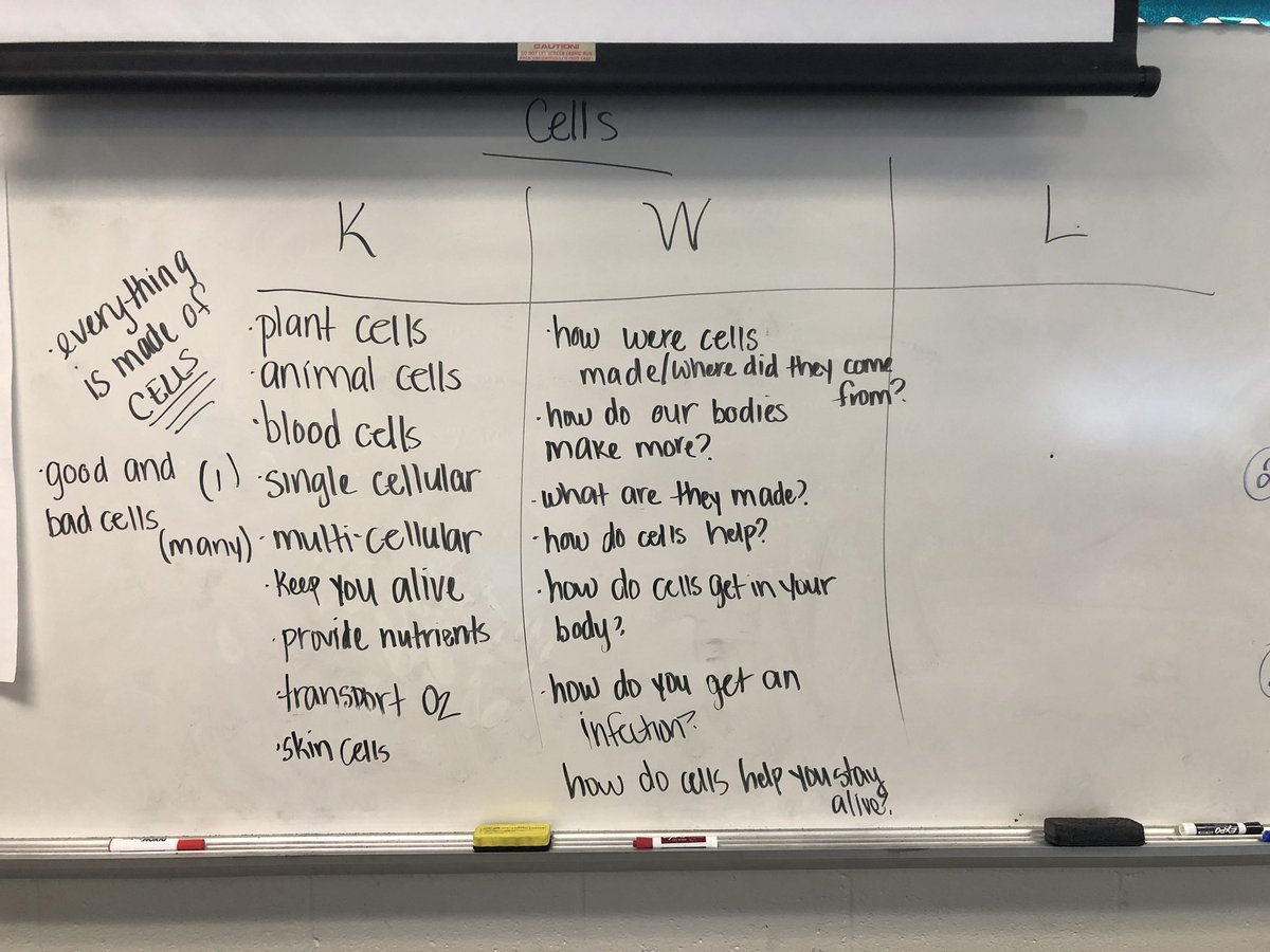 Starting some new things!!! Good ‘ol reliable KWL chart. My kiddos rock!!!