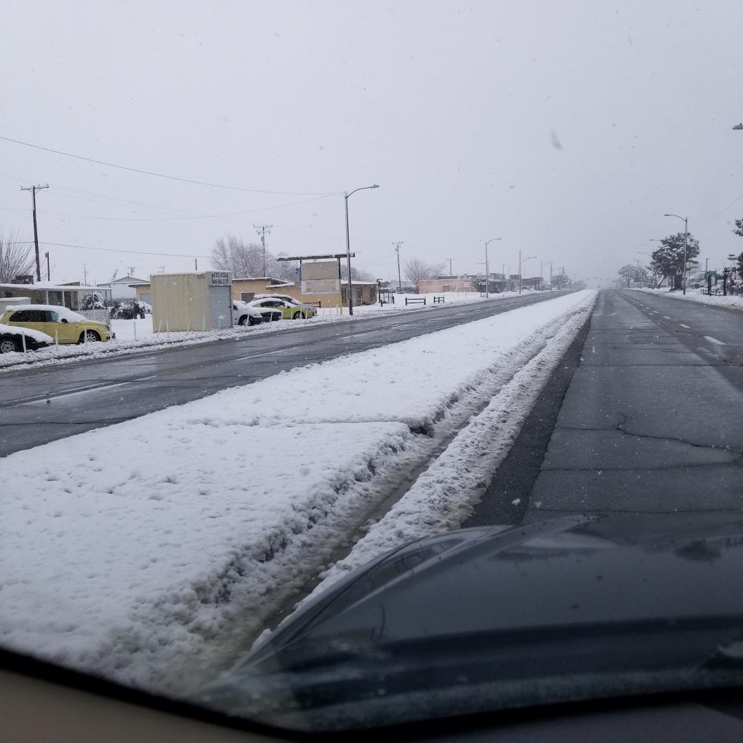 Snow fun in the hi desert
On the job