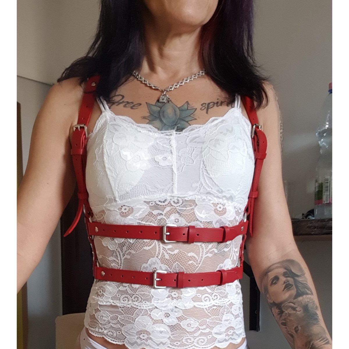 RubinSub's tweet photo. #me #redhead #redhair #tattoo #ink #tatted #inked #tattooedgirls #inkedgirls #harness #harnessbra #harnesslingerie #harnesses #bodyharness #leatherharness #harnessfashion #leather https://t.co/VpY0EWstsi