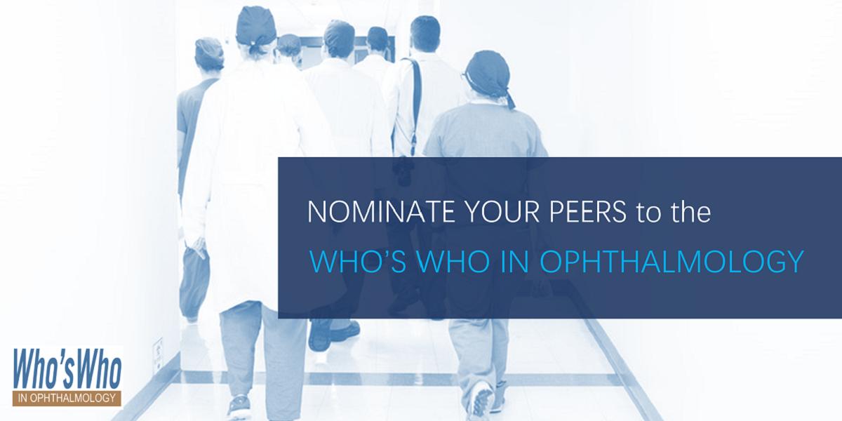 Nominate a colleague for the Who's Who in #Ophthalmology to recognize them for their distinguished work and accomplishments. Nominate here: surveymonkey.com/r/6VMZCQD  Visit the Who's Who here: whoswhoinophthalmology.com