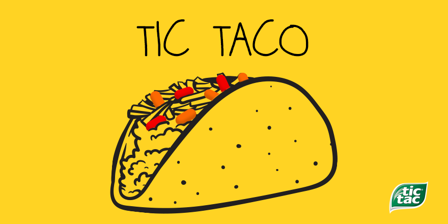 tictac's tweet photo. How do you call a tic tac that loves tacos? 🌮 #tictac #tictacglobal #taco https://t.co/ccbXnN7cLP
