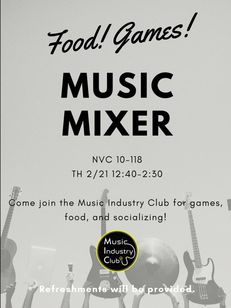 Come to our mixer to meet fellow music lovers over some food and games! #BeBaruch