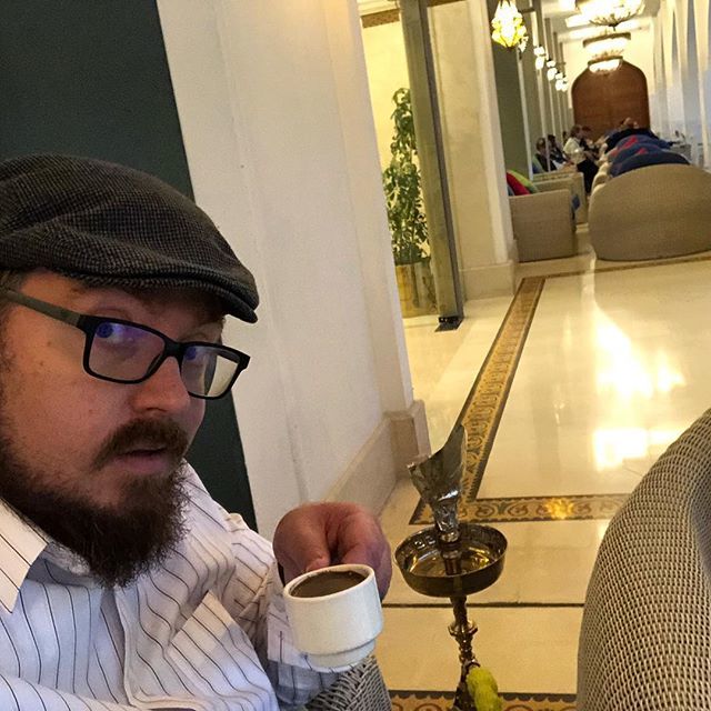 MyCoffeeGeek's tweet photo. Relaxing with my #BFF @nasseralzeyara and enjoying #Turkishcoffee #coffee #hookah #shisha #qatar #doha @abdulla4ever I made sure to post for you https://t.co/xrzYCcR3CZ https://t.co/Z9M4BC5fer